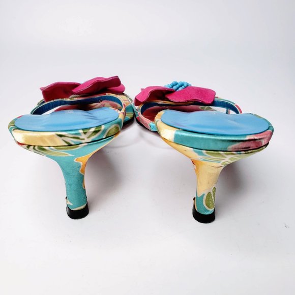 Ramon Tenza Flower Front Slip On Sandals 10 B - Picture 8 of 10